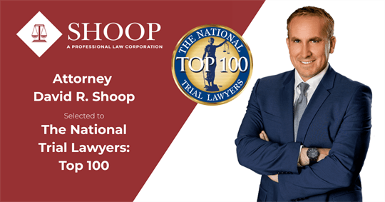 The National Trial Lawyers Announces David Shoop As A Member Of The NTL - Civil Plaintiff - Top 100 Trial Lawyers In California