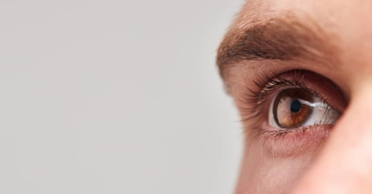 a closeup of a man's brown eye
